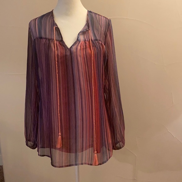 LISETTE Tops - Lisette Fully Lined Sheer Popover Top